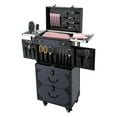 thumbnail image 2 of Blue Makeup Case Trolley, Rolling Cosmetic Organizer with Lock & Wheels, 2 of 16