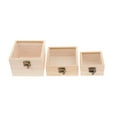 thumbnail image 4 of Wooden Storage Box Plain Wood With Lid Multifunction Square Hinged Craft Gift Boxes For Storage Decoration, 4 of 7