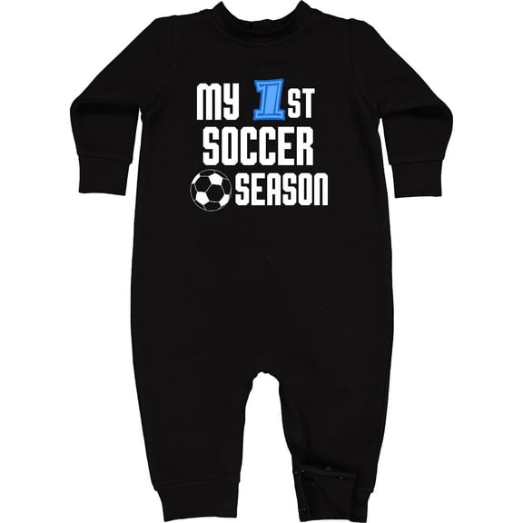 Inktastic My 1st Soccer Season Baby Fleece Romper