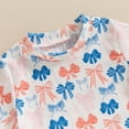 thumbnail image 5 of Kids Toddler Baby Girls Summer Outfits Short Sleeve Floral/Bow/Fruit Print T Shirt Tops + Shorts Set Cute Casual Clothes, 5 of 8
