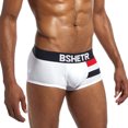 thumbnail image 4 of HUPOM Men'S Underwear Underwear For Men Pack Medium waist Elastic Waist Solid Boxer Briefs White 2XL, 4 of 8