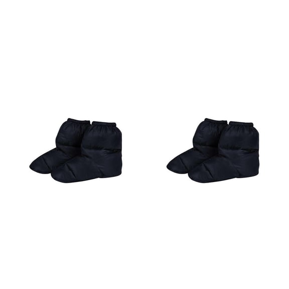 Wosthever Botas tipo pantuflas de nailon suave, ligeras, cálidas, para botas, con correa para los pies, para mujer, cálidas, duraderas, Negro Tamaño M 2piezas