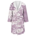 thumbnail image 4 of MEICHEN Plush Robes for Women Women's Fleece Plush Robe Long Warm Plush Bathrobe Loungewear Jacket Printed Comfort Robe Women's Robes, 4 of 5