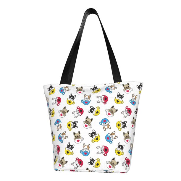 Easygdp French Bulldog With Coffee Cup Bolso de Hombro para Mujer, Bolso Bandolera y Cartera de Mano Elegante para Uso Diario