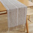 thumbnail image 4 of Namzi Table Runner, Rustic Farmhouse Table Runners with Tassels, Boho Cotton Linen Table Runner for Table Decorations, Holiday Party and Wedding, 108 Inches, Brown, 4 of 5