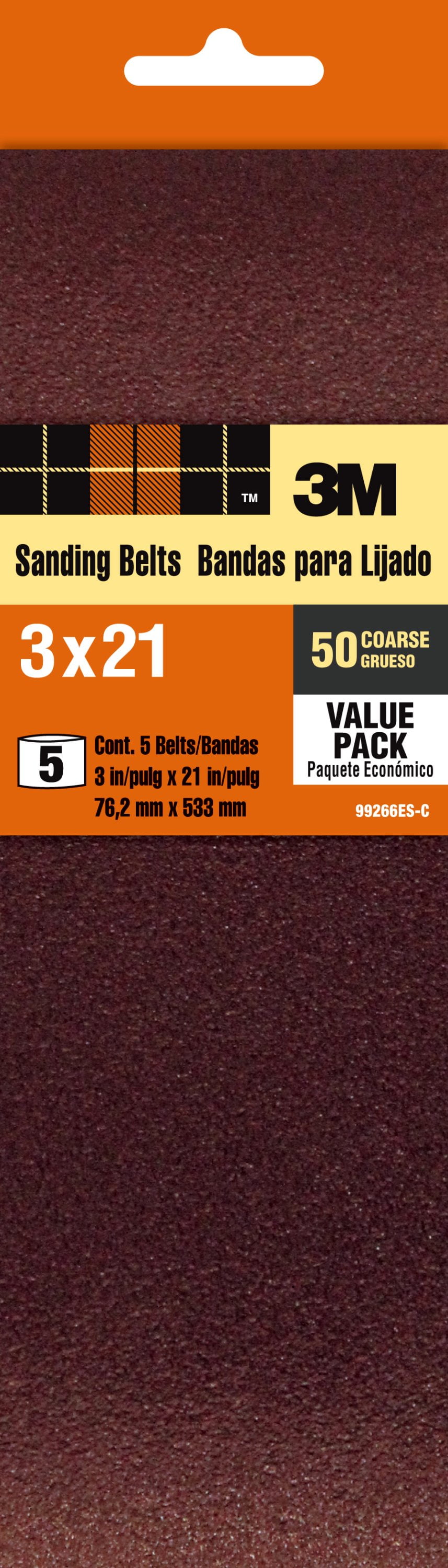 3M Sanding Belt, 3 in x 21 in, 50 Grit, Course, 5 Pack by 3M COMPANY