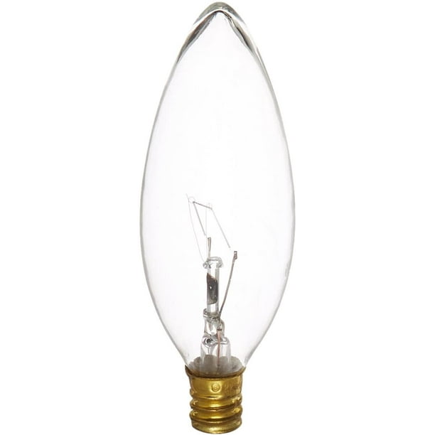 40ctc Hv Candelabra Base 220 Volt 40 Watt High Voltage Incandescent Torpedo Chandelier Bulb Clear Com 40ctc Hv Candelabra Base 220 Volt 40, Incandescent Luminaire Chandelier Bulb