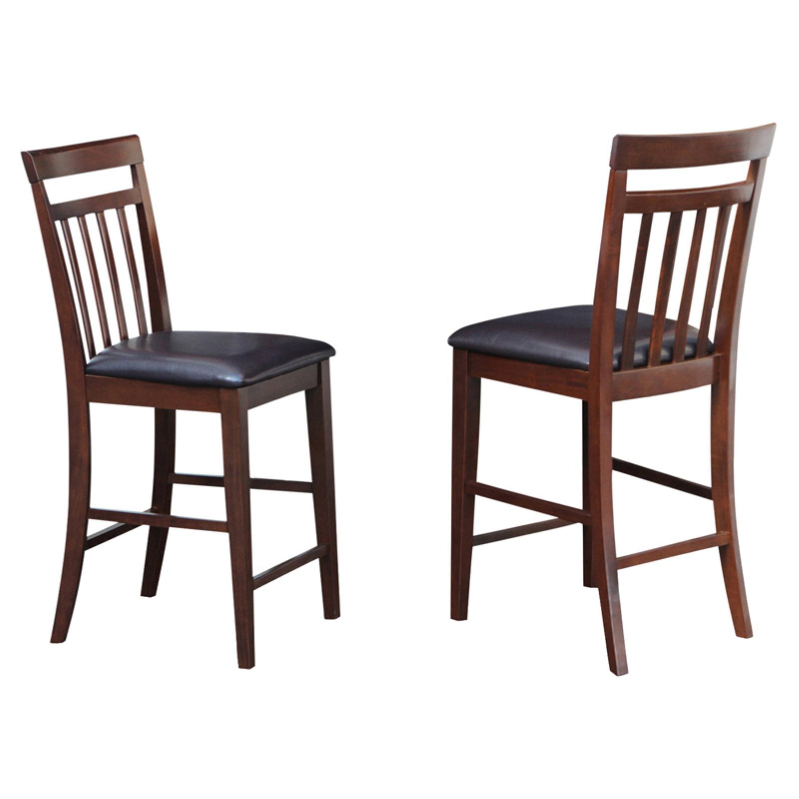 East West Furniture Counter Height Dining Chair with Faux Leather Seat