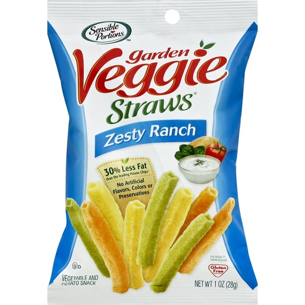 Sensible Portions GlutenFree Zesty Ranch Garden Veggie Straws, 1 oz