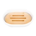 thumbnail image 1 of Bandeja de jabonera, Jabonera de resina, Caja de soporte de barra de jabón de bambú para fregadero de cocina de ducha, Caja de contenedor de jabón de drenaje de doble capa, Caja de jabón de, 1 of 5