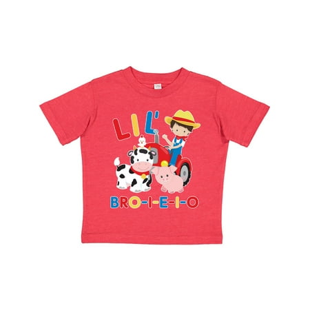 

Inktastic Farmer Tractor EIEIO Little Bro Gift Toddler Boy Girl T-Shirt