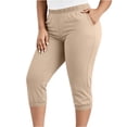 thumbnail image 2 of Xdegoge Womens Capri Leggings Plus Size Elastic Waist Athletic Workout Lightweight Cropped Pants with Pockets Running Gym Yoga Casual Activewear Xl-5Xl, 2 of 8