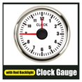 thumbnail image 2 of Jauges d'Horloge Étanches pour Voiture Bateau Instrument Compteur d'Heures 0-12 Heures Montre avec Rétroéclairage Rouge, Facile à Calibrer, 2 of 7
