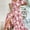 Pink, variant on Women's Floral Maxi Dress Cold Shoulder Split Thigh Belted A Line Long Summer Dress, M