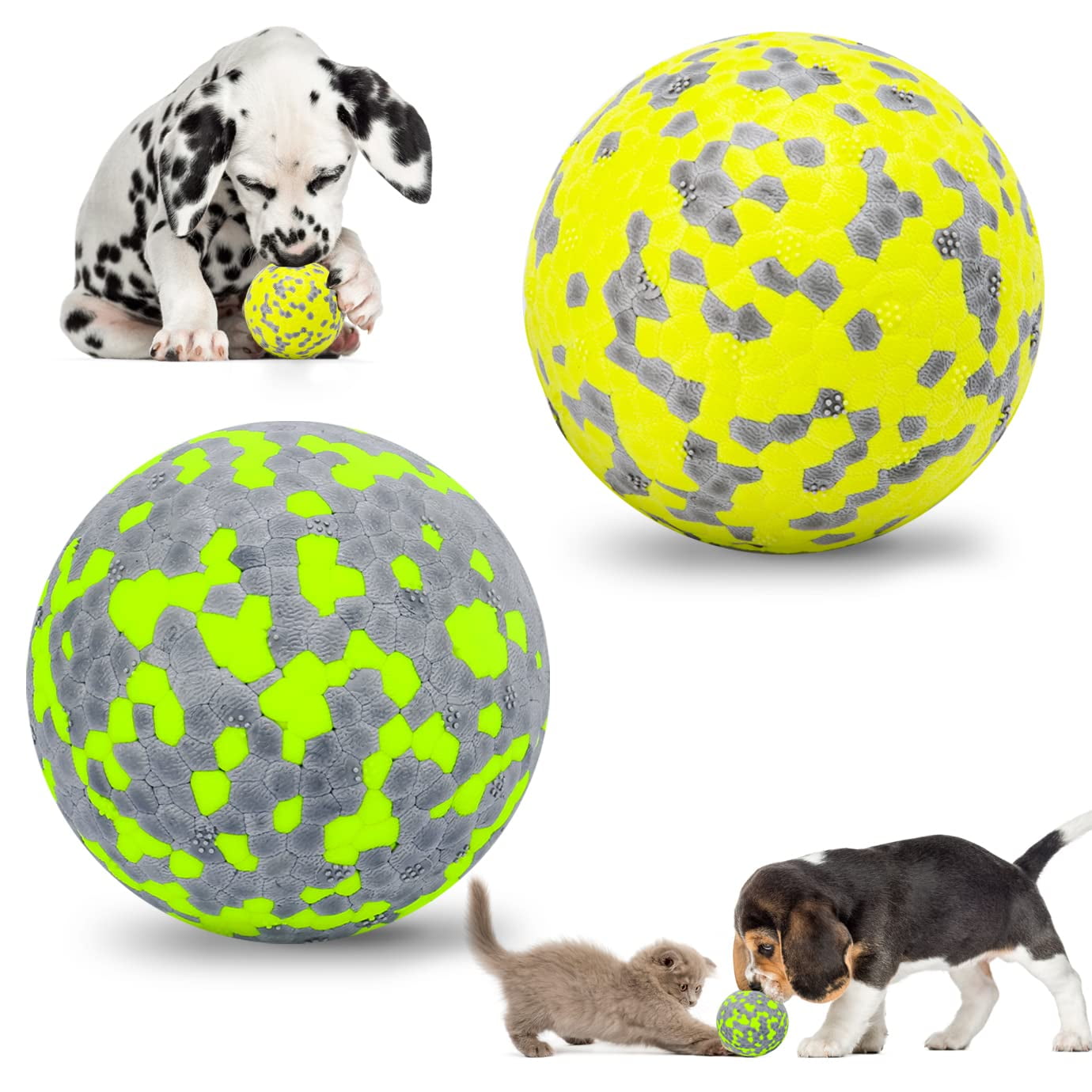 Blue and Orange for Small,Medium and Large Dogs PERSUPER Dog Balls Toys Pet Toys Rubber Indestructible Dog Toy Ball Interactive Squeak Dog Toy Ball Training Playing 