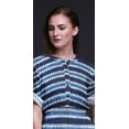 thumbnail image 2 of Bimba Robe Maxi à Rayures en Rayonne Shibori Taille Smockée Imprimée Fendue sur le Côté pour Femmes-TTTG, 2 of 6