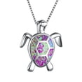 thumbnail image 2 of Teissuly Lovely Sea Turtle Pendant Necklace Cute Animals Opal Silver Chain Adjustable Necklace Jewelry Mother's Day Gifts Jewelry for Women Girls Teissuly WER202401273071, 2 of 2