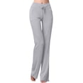 thumbnail image 2 of Yoga Pants, Comdrip Womens Yoga Sweatpants Comfy Workout Loose Pants Straight Leg Sweatpants Sweatpants Women Wide Leg Grey L, 2 of 9