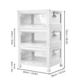 thumbnail image 2 of 3 Pack Storage Bins with Lids Stackable Plastic Organizer with Wheels Durable, 2 of 21