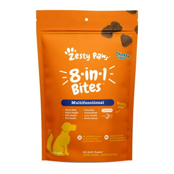 Zesty Paws 8-in-1 Multi Bites for Dogs, Chicken Flavor, 60 Count