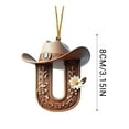 thumbnail image 6 of Moocorvic Personalized 26 Initials Christmas Ornaments, Brown Cowboy Style Acrylic Alphabet Christmas Tree Decorations(U), 6 of 6
