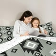 thumbnail image 5 of jejeloiu Boho Bohemian Geometric Bedding Comforter Set,Vintage Aztec Geometric Twin Comforter Sets,Green Black Bedding Set,Breathable Room Decorative Reversible,2-Piece, 5 of 8