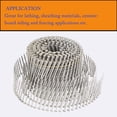 thumbnail image 5 of ALL-CARB 1200 Count Stainless Steel Coil Roofing Ring Shank Siding Nails 15-Degree Collated Wire Coil 1-1/4 Inch, 0.09 Inch Ring Shank, Small Cap Coil Stud Siding Nails, 5 of 6