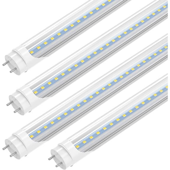T8 4ft LED Light Bulbs 22W Fluorescent Tube, 6500K Cool White, 2400 Lumens, 4-Pack