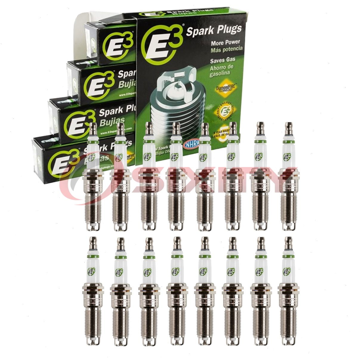 16 pc E3 Spark Plugs compatible with Dodge Challenger 6.1L V8 2008-2010