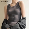 thumbnail image 2 of Womens Ladies Thick Strap Low Cut Tight Slim Fitted Sporty Workout Tank Tops, 2 of 5