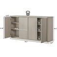 thumbnail image 5 of SICOTAS 66.3"W Large Kitchen Sideboard Buffet Cabinet with 4 Fluted Doors & Adjustable Shelves, Oversized Console Cabinet with Storage for Living Room, Coffee Bar Station for Dining Room, Light Grey, 5 of 10