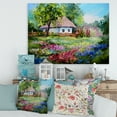 thumbnail image 2 of Designart ' House With Blossoming Flowers On The Mountain I ' Traditional Canvas Wall Art Print, 2 of 4