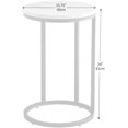 thumbnail image 2 of Modern C-Shaped End Tables Sofa Side Table with Golden Metal Frame and 15.75" Round Marble Color Top, White, 2 of 17