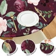 thumbnail image 4 of Round Fitted Tablecloth with Elastic Edges Fits 45"-52" Round Tables Pioneer Colorful Floral Waterproof Table Cover Washable Indoor and Outdoor for Party Kitchen Dinner Banquet Patio Picnic, 4 of 7