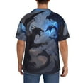 thumbnail image 3 of Fotbe Black And Blue Lightning Dragon Camisa Estampada de Manga Corta para Hombre, Casual de Verano, Estilo Playero, Sin Arrugas-3X-Large, 3 of 5