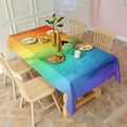 thumbnail image 3 of Rainbow Tie Dye Ink Pattern Rectangle Tablecloth 60"x102",Waterproof Polyester Rectangle Table Cloth, Wipeable Spillproof Polyester Tablecloth for Dining, Camping, Indoor and Outdoor, 3 of 6