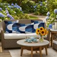 thumbnail image 6 of Outdoor Pillow Cover Abstract Blue White Painting Set of 2 Waterproof Throw Pillowcases Modern Geometric Decorative Patio Furniture Pillows for Couch Garden Indoor & Outdoor Use, 6 of 9