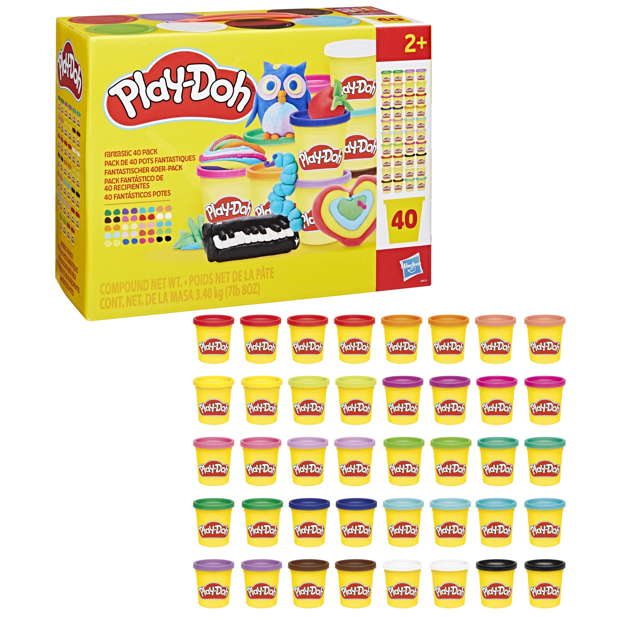 Play-Doh 40 Pack of 20 Fantastic Colors, 3 oz Cans, Arts & Crafts for Kids 2+