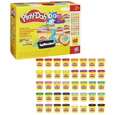 Play-Doh 40 Pack of 20 Fantastic Colors, 3 oz Cans, Arts & Crafts for Kids 2 