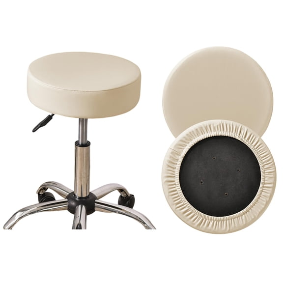Bar Stool Cover Waterproof Round Seat Cushion Cover Stretch Barstool Slipcovers PU Leather Bar Chair Covers