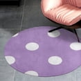 thumbnail image 4 of Light Purple And White Polka Dots Pattern Round Carpet Circle Rug Outdoor Patio Area Rug Washable Large Area Rugs Hallway Room Decor Fitness Mats, 4 of 8