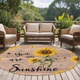 thumbnail image 4 of Wood Sunflowers Round Area Rug 6Ft Washable Circle Rugs for Bathroom Office, Vintage Garden Floral Bees Farmhouse Non-Slip Carpet Floor Mats Indoor Outdoor Carpet Runner Aesthetic Home Decor, 4 of 8