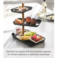 thumbnail image 2 of Yamazaki Home Three-Tier Accessory Tray, Walnut, Steel, 2 of 7
