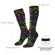 thumbnail image 4 of Fotbe Mardi Gra Geometric Calcetas Divertidas Estampadas para Hombre y Mujer, Calcetas de Algodón hasta la Rodilla para Caminar, Correr, Enfermería y Embarazo, 4 of 6