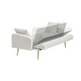 thumbnail image 6 of Convertible Futon Sofa Bed,69 Inch Modern Teddy Loveseat Sofa Couch with Adjustable Backrest for Small Space,Living Room,Beige, 6 of 8