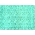 thumbnail image 1 of Ahgly Company Indoor Rectangle Persian Turquoise Blue Traditional Area Rugs, 8' x 12', 1 of 4