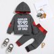 thumbnail image 2 of Ropa para bebé niño, sudadera con capucha de manga larga con estampado de letras divertidas y pantalones, 2 of 5