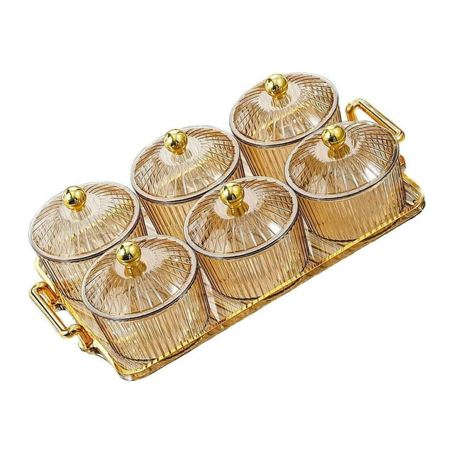 Fruit Snacks Serving Platter Serving Bowls Storage Container Serving Tray Bar for Wedding Amber 6 Bowls