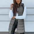 thumbnail image 3 of Puffer Vest Women Winter Warm Long Quilted Sleeveless Jackets with Pockets Lightweight Zip Up Puffy Coat Outerwear Gray 2XL, 3 of 7