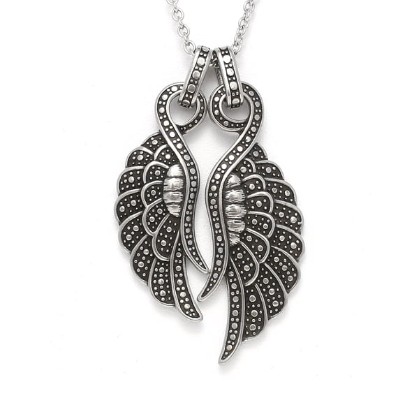 Controse Inc. Controse en Acier Inoxydable Angélique - Deux Ailes Collier 18" plus 2" Prolongateur